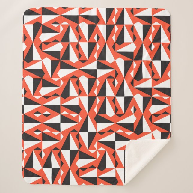 Abstrakter geometrischer Pinsel: Vintages Muster Sherpadecke (Vorderseite)