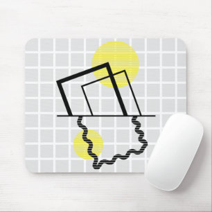 Abstrakter geometrischer Rahmenwellen-Gitter-Mausp Mousepad