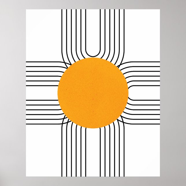 Abstrakter geometrischer Regenbogen, Minimalistisc Poster (Vorne)