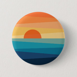 Abstrakter geometrischer Sonnenaufgang Button