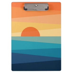 Abstrakter geometrischer Sonnenaufgang Klemmbrett