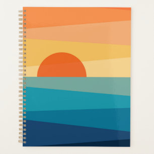 Abstrakter geometrischer Sonnenaufgang Planer