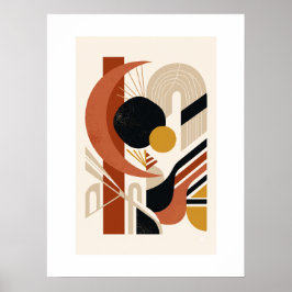 Abstrakter geometrischer Wandkunst-Druck | Mitte d Poster