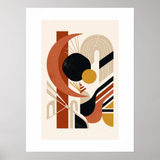 Abstrakter geometrischer Wandkunst-Druck | Mitte d Poster