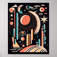 Abstrakter geometrischer Weltraumplanet. Vintager