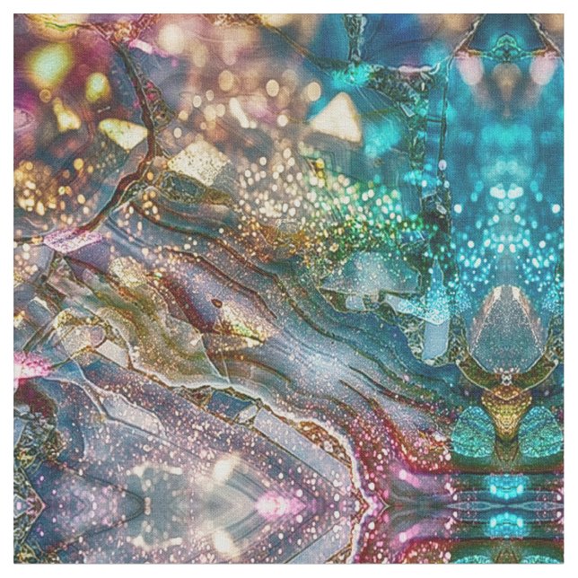 Abstrakter Glitter und Marmor Rosa und Blau Stoff (Nahaufnahme)