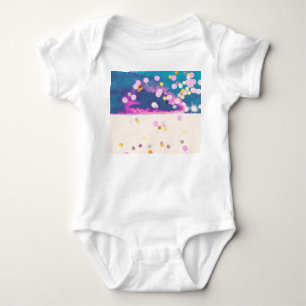 Abstrakter Glittery Blue Watercolor Splash Baby Strampler
