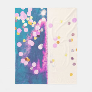 Abstrakter Glittery Blue Watercolor Splash Fleecedecke