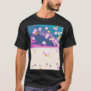 Abstrakter Glittery Blue Watercolor Splash T-Shirt
