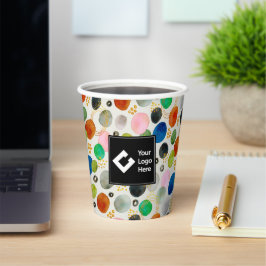 Abstrakter Glitzer aus Pebble Gold + Ihr Logo Pappbecher