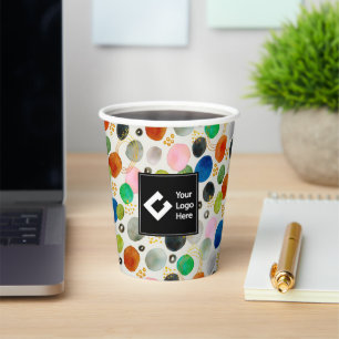 Abstrakter Glitzer aus Pebble Gold + Ihr Logo Pappbecher