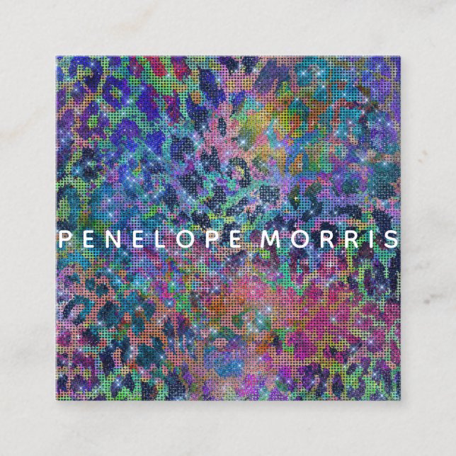 Abstrakter Glitzer für Tierdrucke Beauty Stylist Quadratische Visitenkarte (Vorderseite)