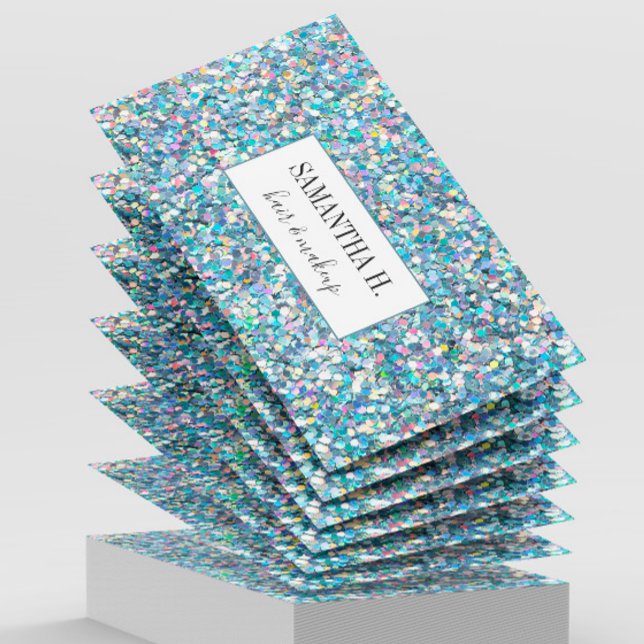 Abstrakter Glitzer Makeup Hair Lashes Nails Artist Visitenkarte (Von Creator hochgeladen)