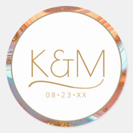 Abstrakter Glitzer Strata Border Wedding SW Wt ID9 Runder Aufkleber