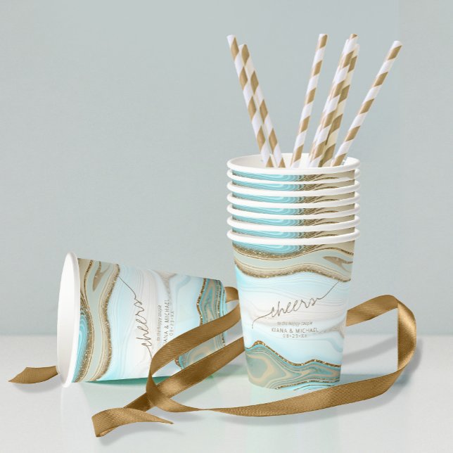 Abstrakter Glitzer Strata Wedding Cheers ID903 Pappbecher (Von Creator hochgeladen)