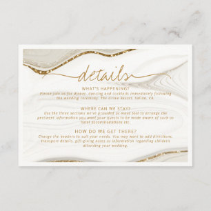Abstrakter Glitzer Strata Wedding Details - ID903 Begleitkarte