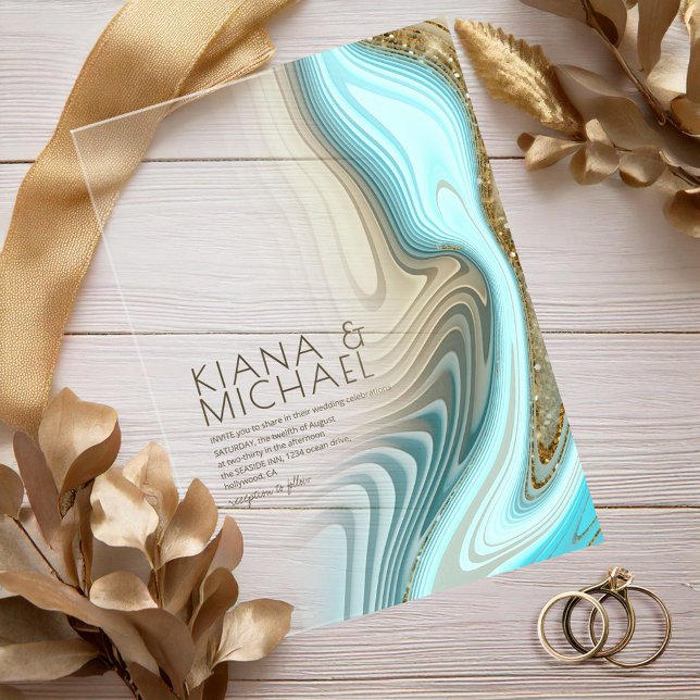 Abstrakter Glitzer Strata Wedding ID903 Acryleinladungen (Von Creator hochgeladen)