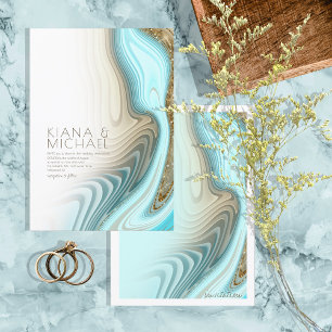 Abstrakter Glitzer Strata Wedding ID903 Einladung