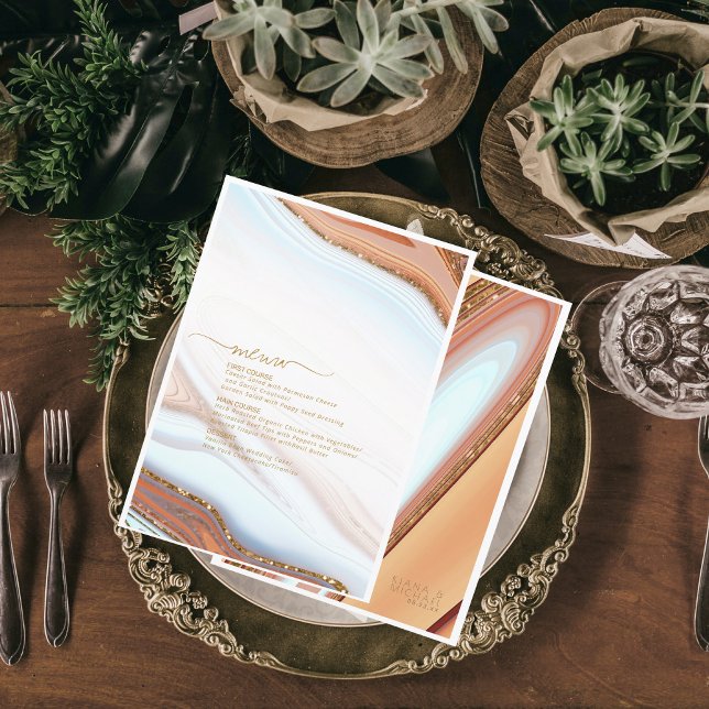 Abstrakter Glitzer Strata Wedding Menu SouthW ID90 (Von Creator hochgeladen)