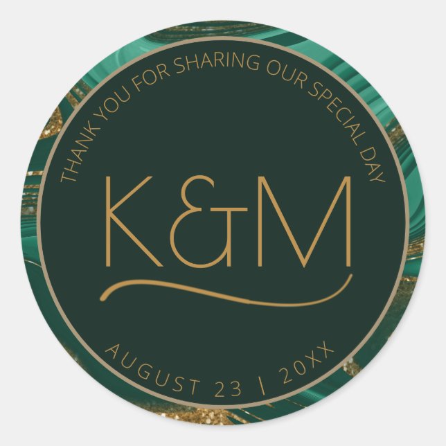 Abstrakter Glitzer Strata Wedding Vielen Dank G ID Runder Aufkleber (Vorderseite)