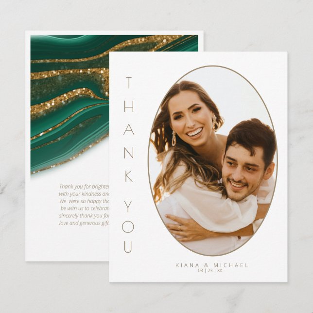 Abstrakter Glitzer Strata Wedding Vielen Dank Gr I Dankeskarte (Vorne/Hinten)