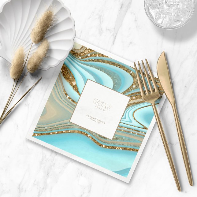 Abstrakter Glitzer Strata Wedding Vielen Dank, ID9 Serviette (Von Creator hochgeladen)