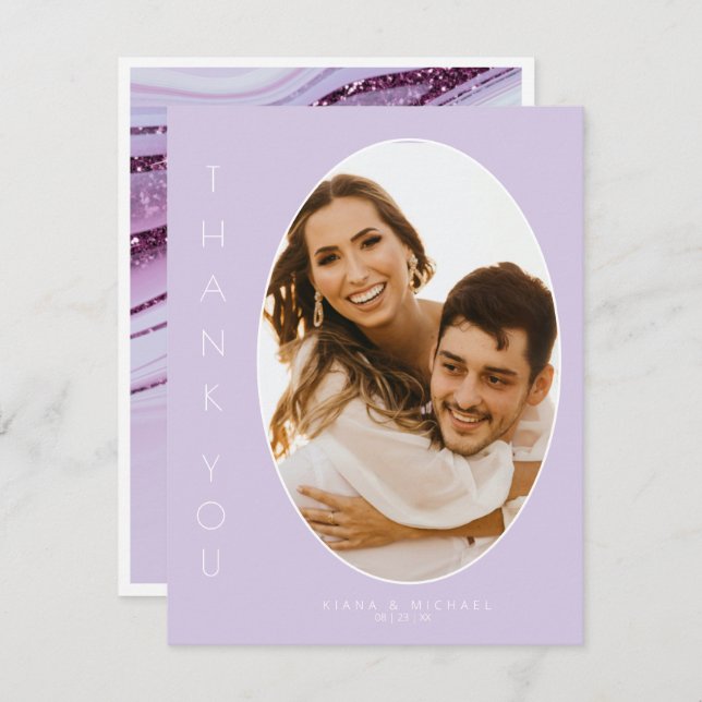 Abstrakter Glitzer Strata Wedding Vielen Dank, Lc  Dankeskarte (Vorne/Hinten)