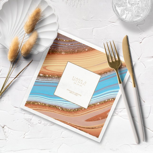 Abstrakter Glitzer Strata Wedding Vielen Dank SW I Serviette (Von Creator hochgeladen)