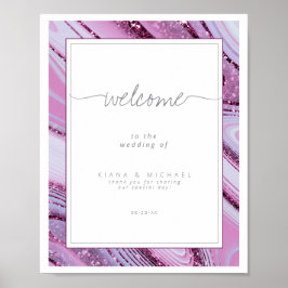Abstrakter Glitzer Strata Wedding Wht Lilac ID903 Poster