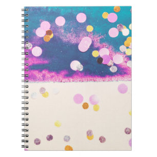 Abstrakter glitzernder blauer Wasserfarbensplash Notizblock