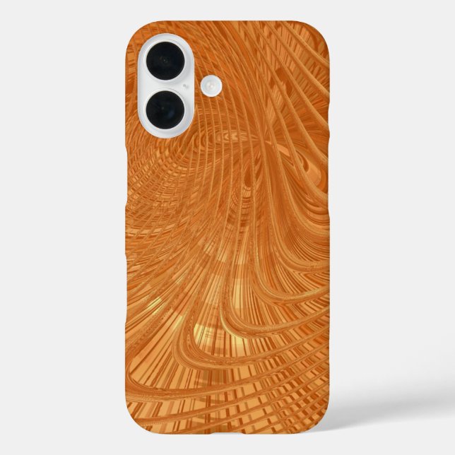 Abstrakter Golden Wavy Art iPhone Case (Rückseite)
