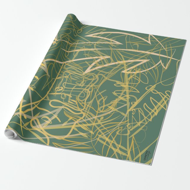 Abstrakter goldener Hintergrund Geschenkpapier (Ungerollt)