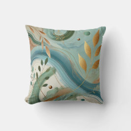 Abstrakter, goldener Leaf-Kunststil 9 Kissen