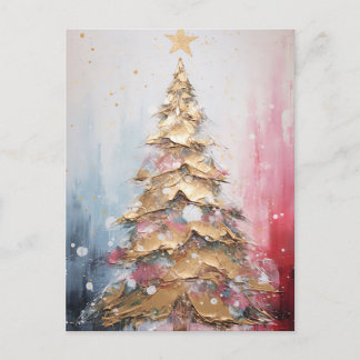 Abstrakter goldener Weihnachtsbaum Postkarte