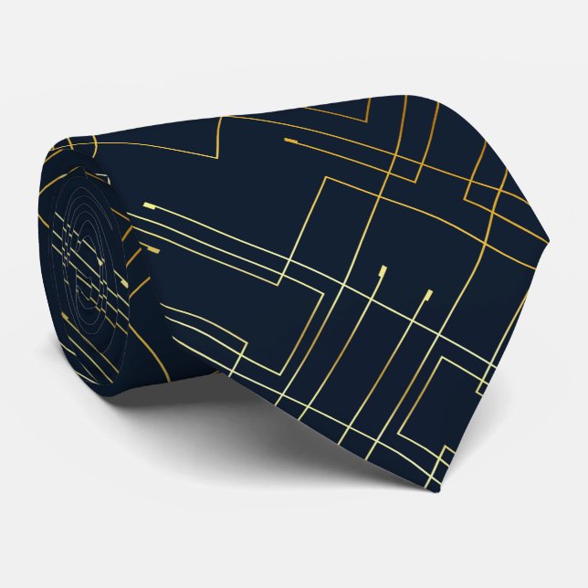 Abstrakter Goldfoil Neck Tie Krawatte (Gerollt)