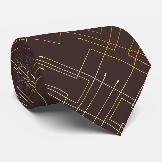 Abstrakter Goldfoil Neck Tie Krawatte (Gerollt)