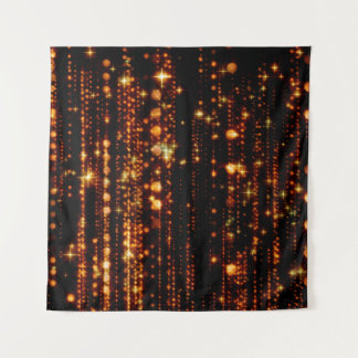 Abstrakter Goldregen mit hellen Partikeln mit Flac Wandteppich