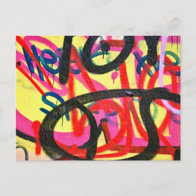 abstrakter Graffiti-Hintergrund Postkarte (Vorderseite)