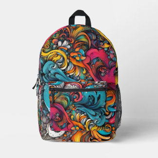 Abstrakter Graffiti-Muster Splash Art Bedruckter Rucksack
