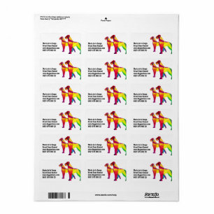 Abstrakter großer Hund Great Dane Adressaufkleber