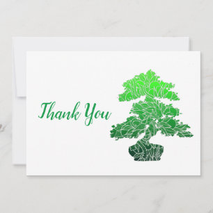 Abstrakter Grüner Bonsai Tree Dankeskarte