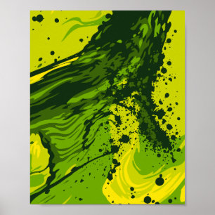 Abstrakter grüner Energiesplash Poster