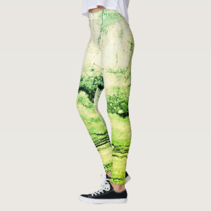 Abstrakter grüner Granit Leggings