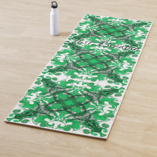 Abstrakter grüner Mandala-Psychedelischer Schmette Yogamatte