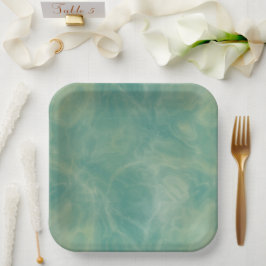 abstrakter grüner Marmor Pappteller