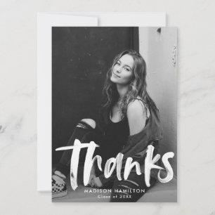 Abstrakter Grüner Pinselstrich Foto Abschluss Dankeskarte