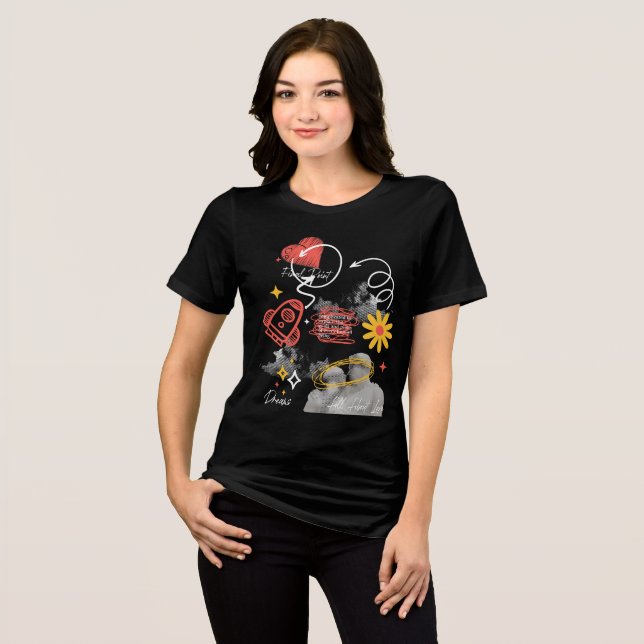 Abstrakter Grunge "Alles über Liebe" Tri-Blend Shirt (Vorderseite voll)
