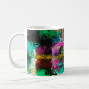 abstrakter Grunge-Hintergrund aus farbenfrohem cha Kaffeetasse