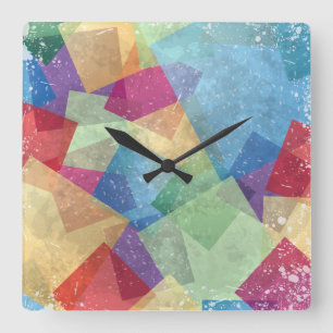 Abstrakter Grunge-Hintergrund Quadratische Wanduhr