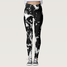 Abstrakter Grunge-Marmor - Schwarz-Weiß-Sammlung Leggings